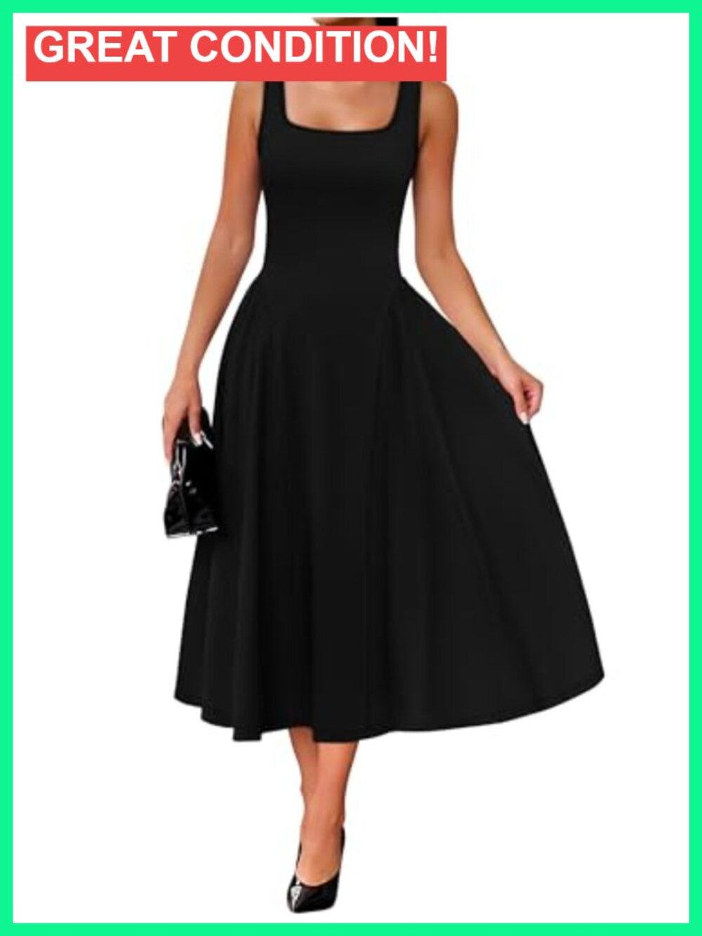 Sleeveless Square Neck Corset A Line Maxi Dress Ruffle Ruched Waist Summer